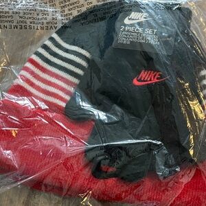 Nike Kids Black and Red Hat Set